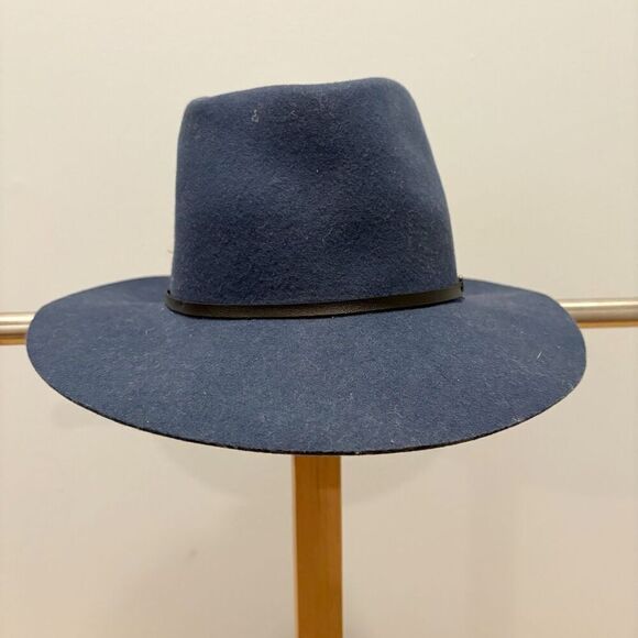 Janessa Leone Wool Felt Hat Blue Leather & Silver Buckle Band Size M main image 6
